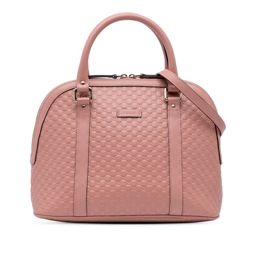 Gucci Medium Microguccissima Dome Satchel Pink Leather Good condition - Front View