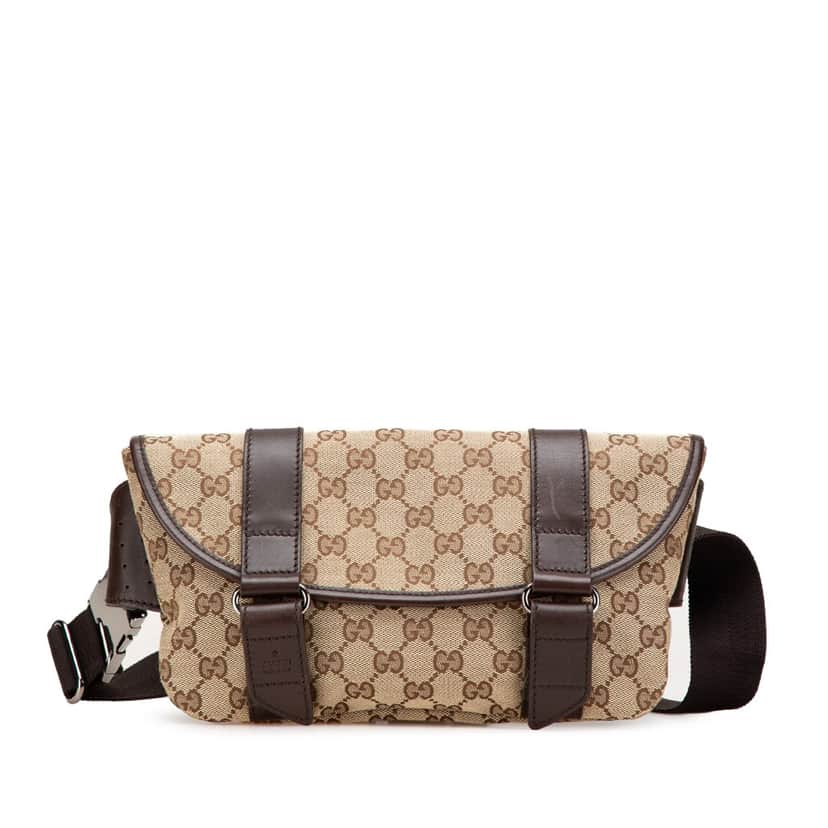 Gucci GG Canvas Belt Bag Brown Canvas Good condition - Front View
