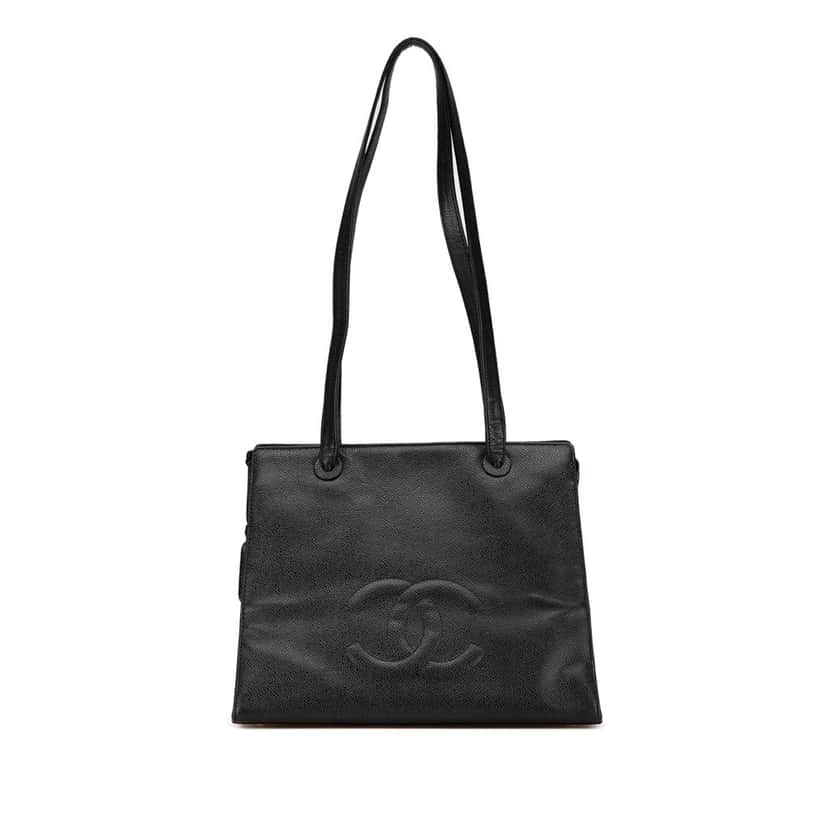 Chanel CC Caviar Leather Tote Black Leather Good condition - Front View