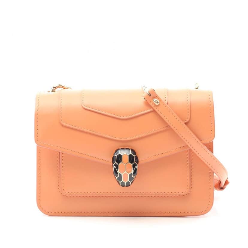 Bvlgari Calfskin Serpenti Forever Crossbody Orange Leather Good condition - Front View