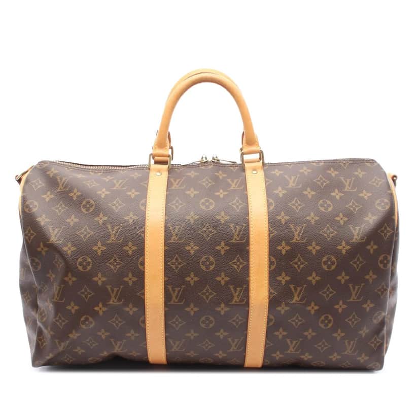 Louis Vuitton Monogram Keepall Bandouliere 50 Brown Canvas Good condition - Front View