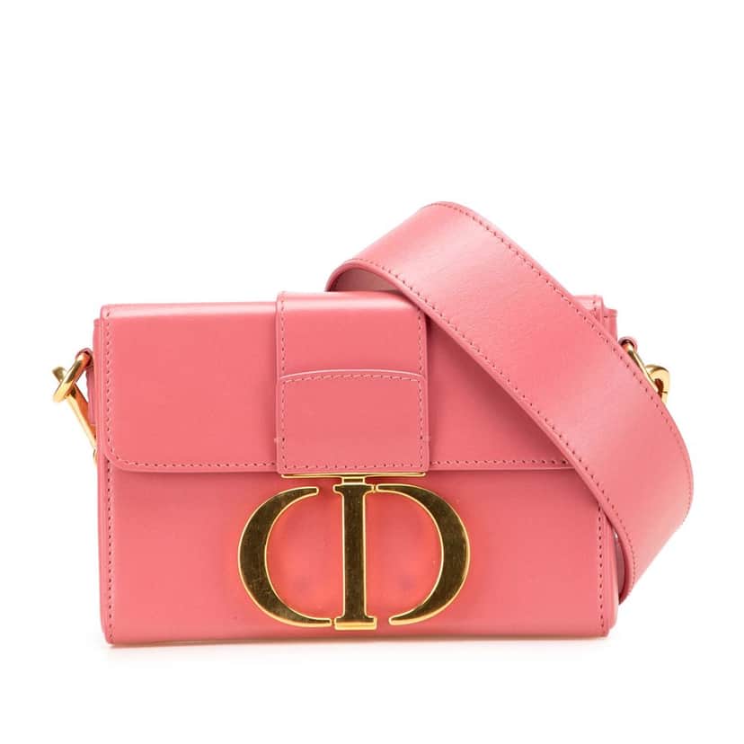 Dior Micro Smooth Calfskin 30 Montaigne Flap Pink Leather Good condition - Front View