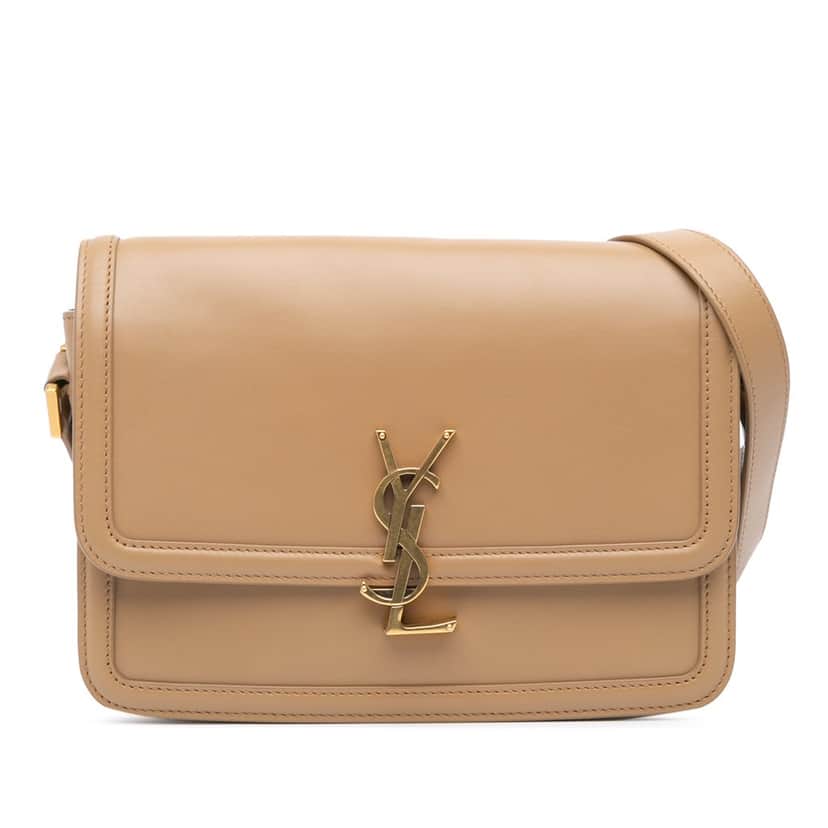 Saint Laurent Medium Leather Solferino Satchel In Box Brown Leather Good condition - Front View