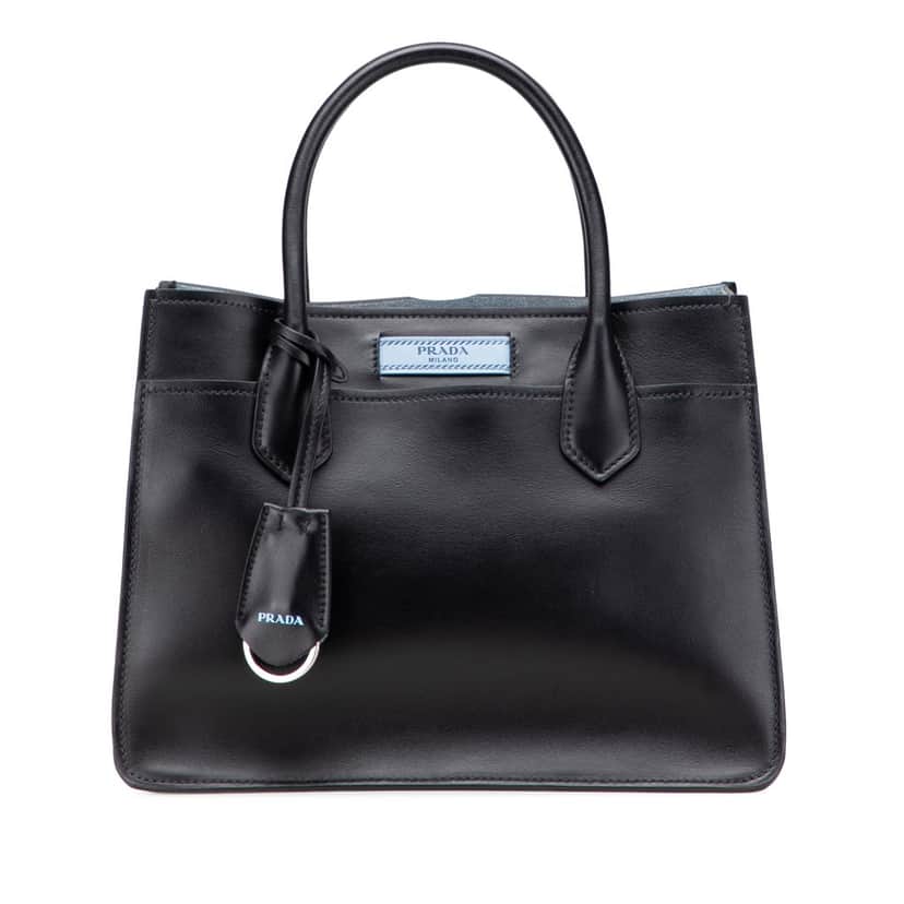 Prada City Calf Etiquette Satchel Black Leather Good condition - Front View