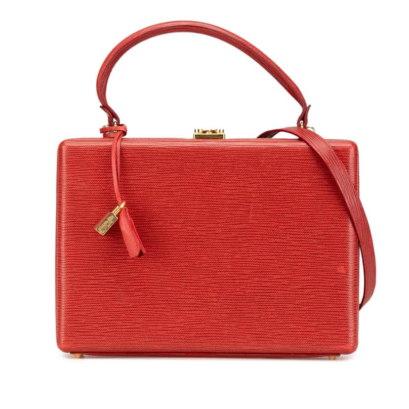 Fendi Mini Leather Trunk Attache Case Red Leather Good condition - Front View