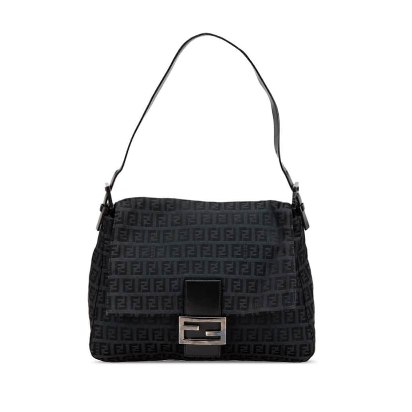 Fendi Zucchino Canvas Mamma Forever Black Canvas Good condition - Front View