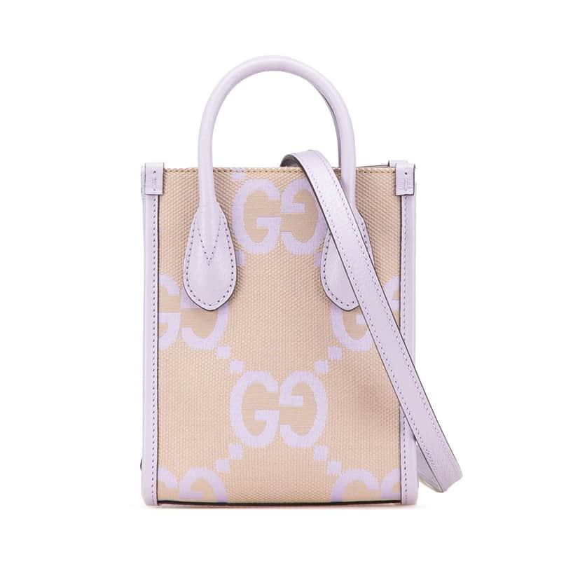 Gucci Mini Jumbo GG Canvas Interlocking G Satchel Brown Canvas Good condition - Front View