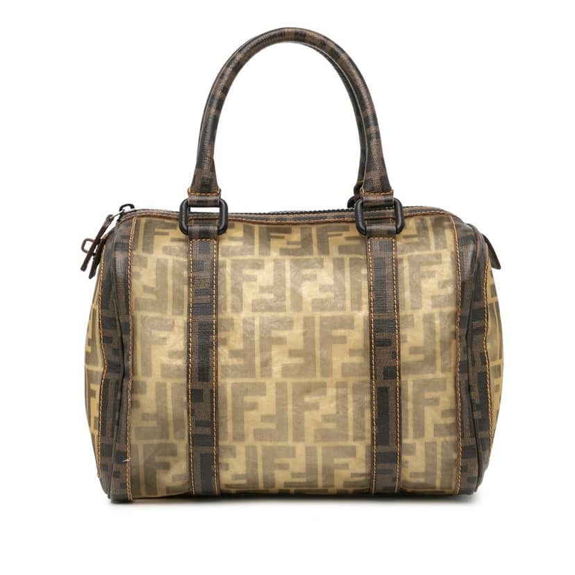 Fendi Zucca Mesh Boston Bag Brown Polyester Good condition - Front View