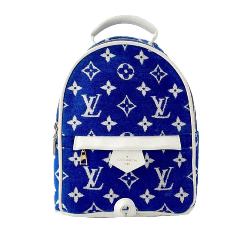 Louis Vuitton Monogram Jacquard Velvet Mini Palm Springs Blue Velvet Good condition - Front View