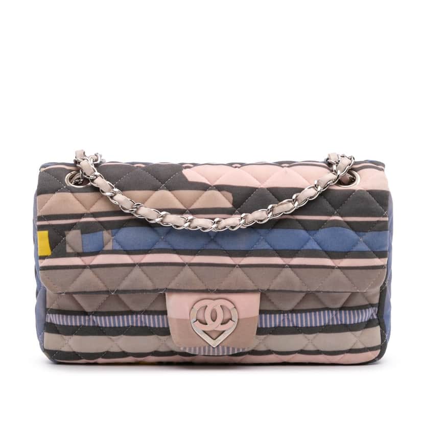 Chanel Small Quilted Jersey Ocean Drive Flap Pink Cotton Good condition - Front View
