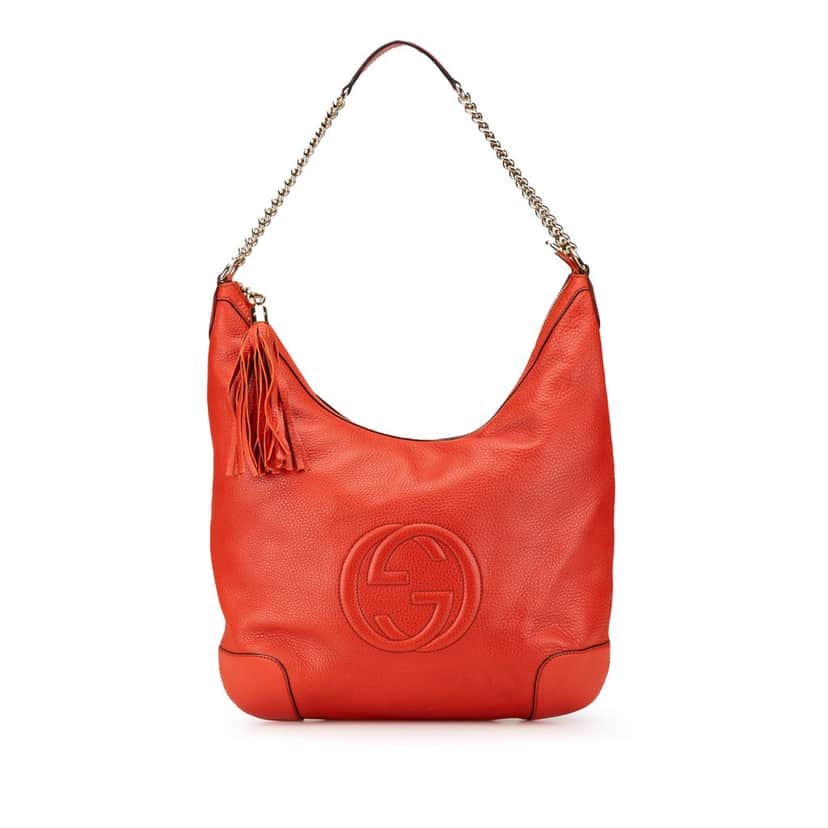 Gucci Medium Leather Soho Shoulder Bag Red Leather Good condition - Front View