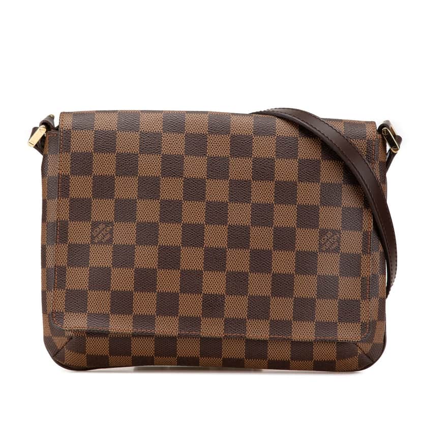 Louis Vuitton Damier Ebene Musette Tango Long Strap Brown Canvas Good condition - Front View