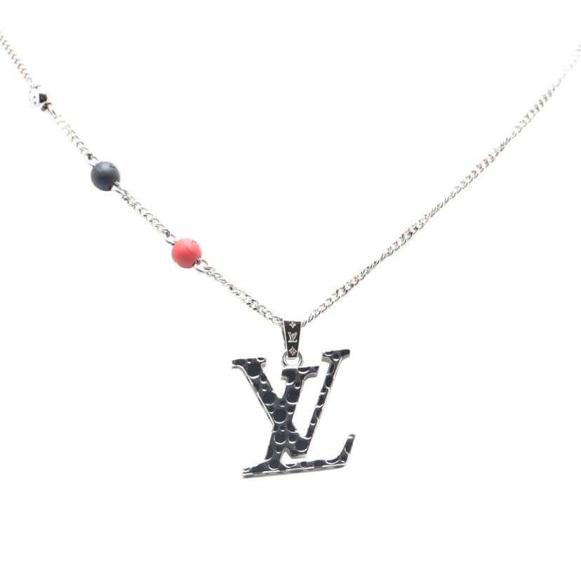 Louis Vuitton Yayoi Kusama Silver Plated LV Iconic Infinity Dots Pendant Necklace Silver Metal Good condition - Front View