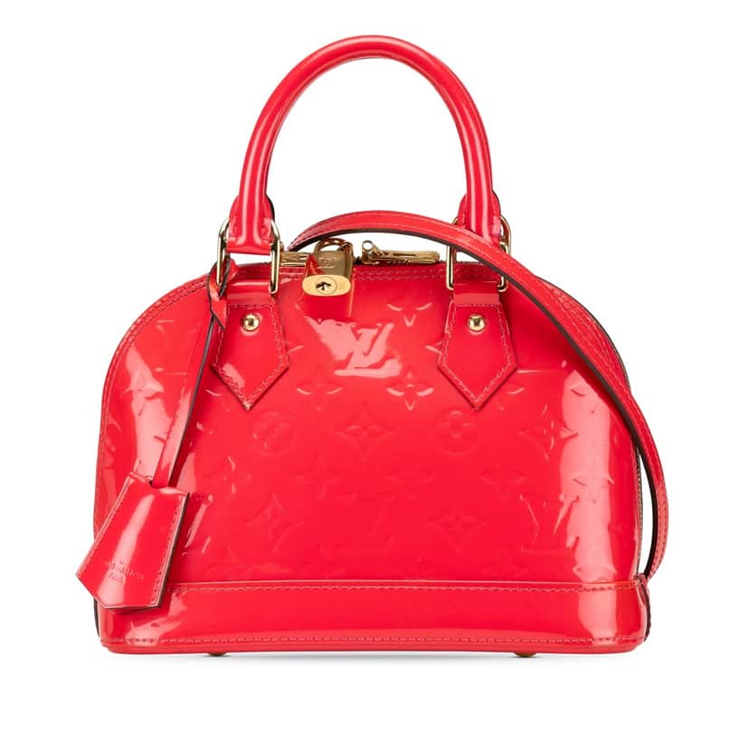 Louis Vuitton Monogram Vernis Alma BB Red Leather Good condition - Front View