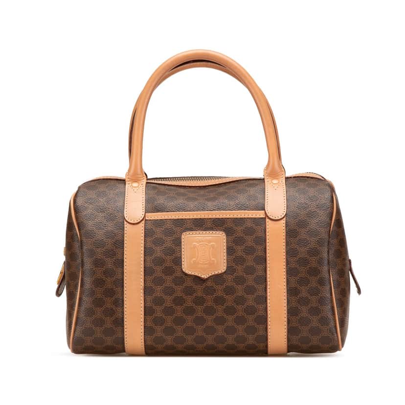 Celine Macadam Coated Canvas Boston Bag Brown Canvas Good condition - Front View