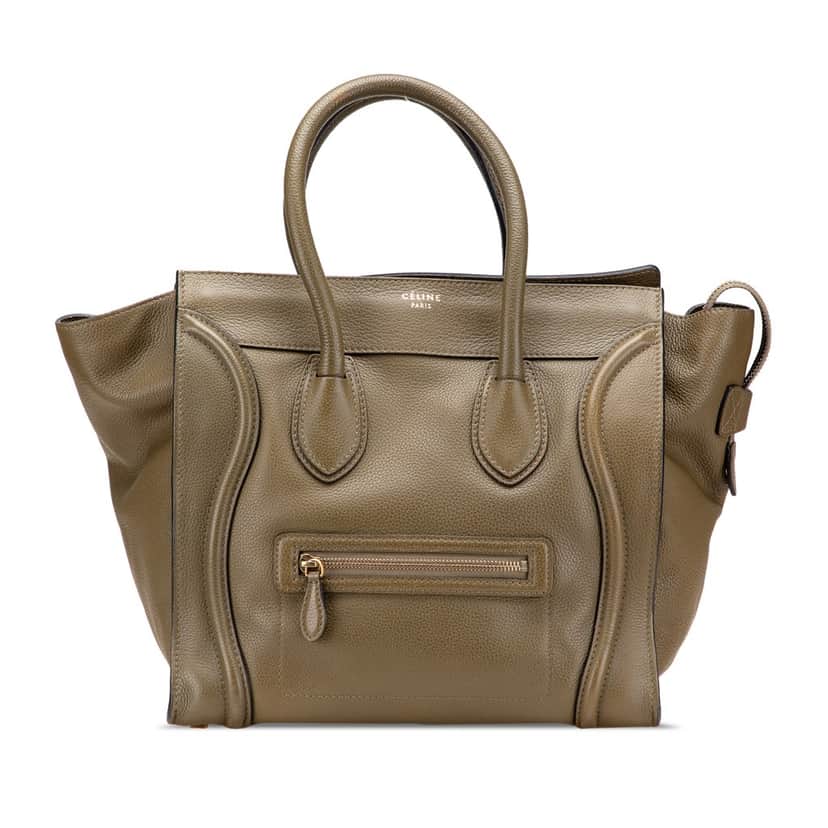 Celine Mini Calfskin Luggage Tote Brown Leather Good condition - Front View