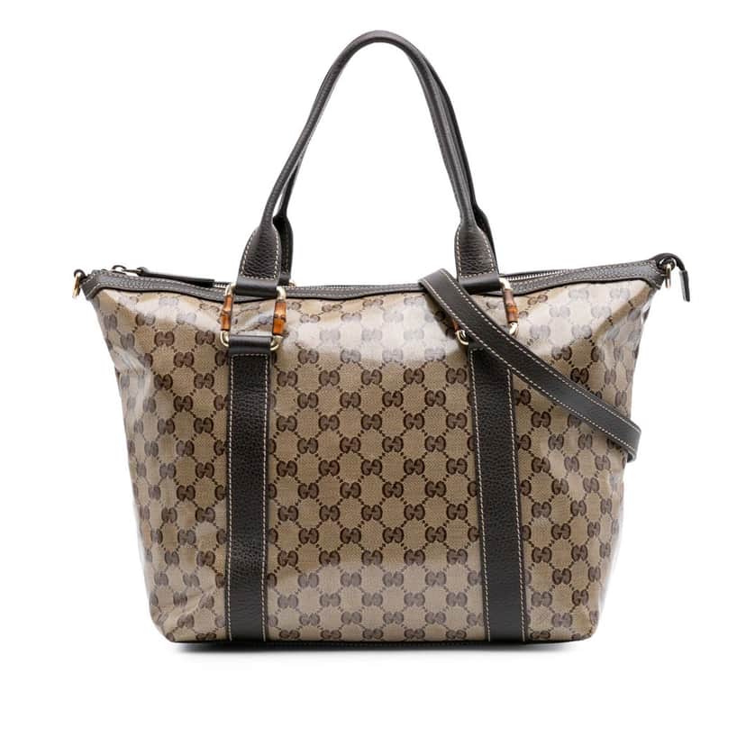 Gucci GG Crystal Abbey D Ring Tote Brown Canvas Good condition - Front View