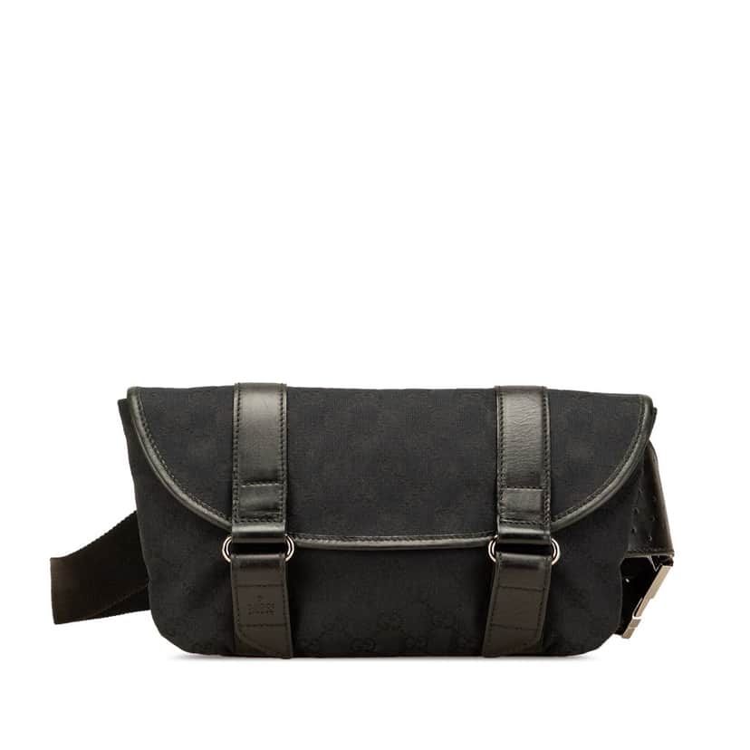 Gucci GG Canvas Belt Bag Black Canvas Good condition - Front View