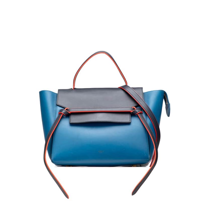 Celine Mini Tricolor Smooth Calfskin Belt Bag Blue Leather Very good condition - Front View