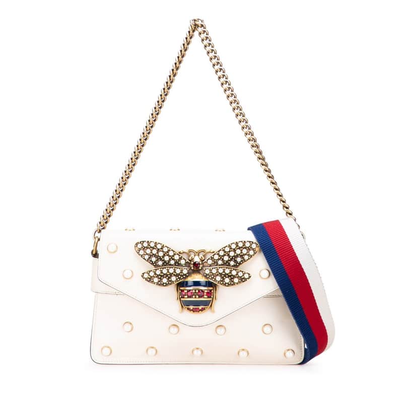Gucci Mini Leather Queen Margaret Broadway Satchel White Leather Good condition - Front View