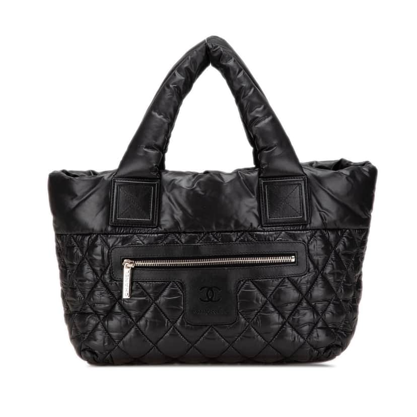 Chanel Small Quilted Nylon Coco Cocoon Tote Black Good condition - Front View