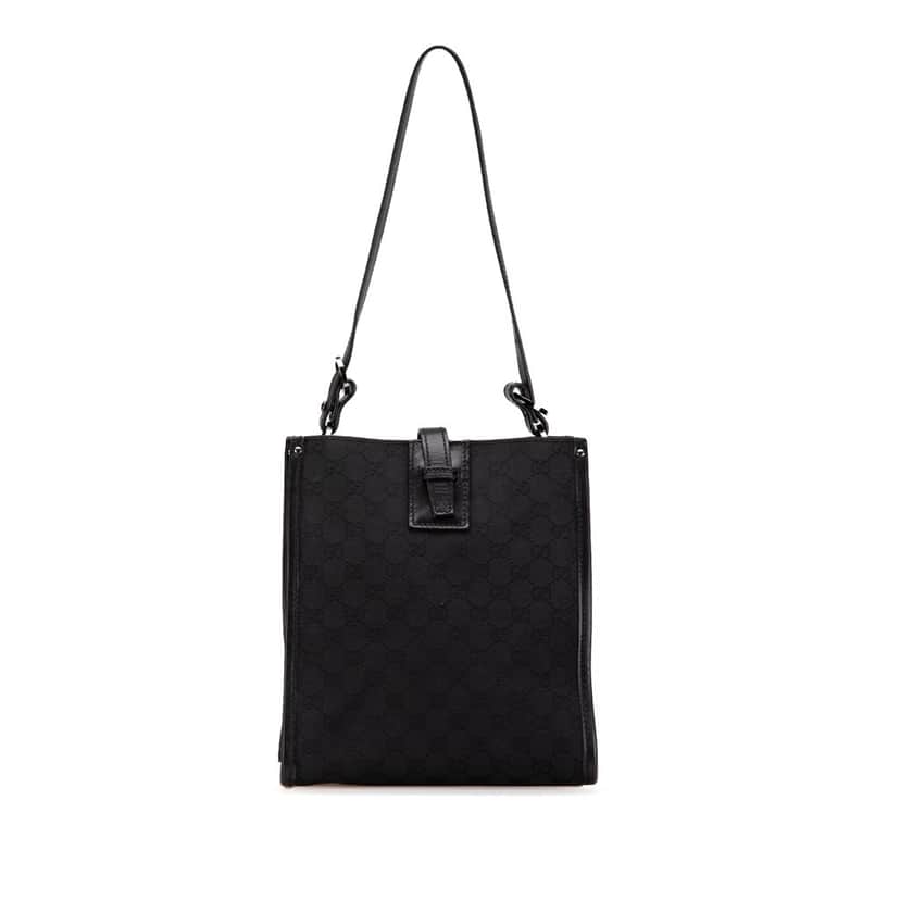 Gucci GG Canvas Shoulder Bag Black Canvas Good condition - Front View