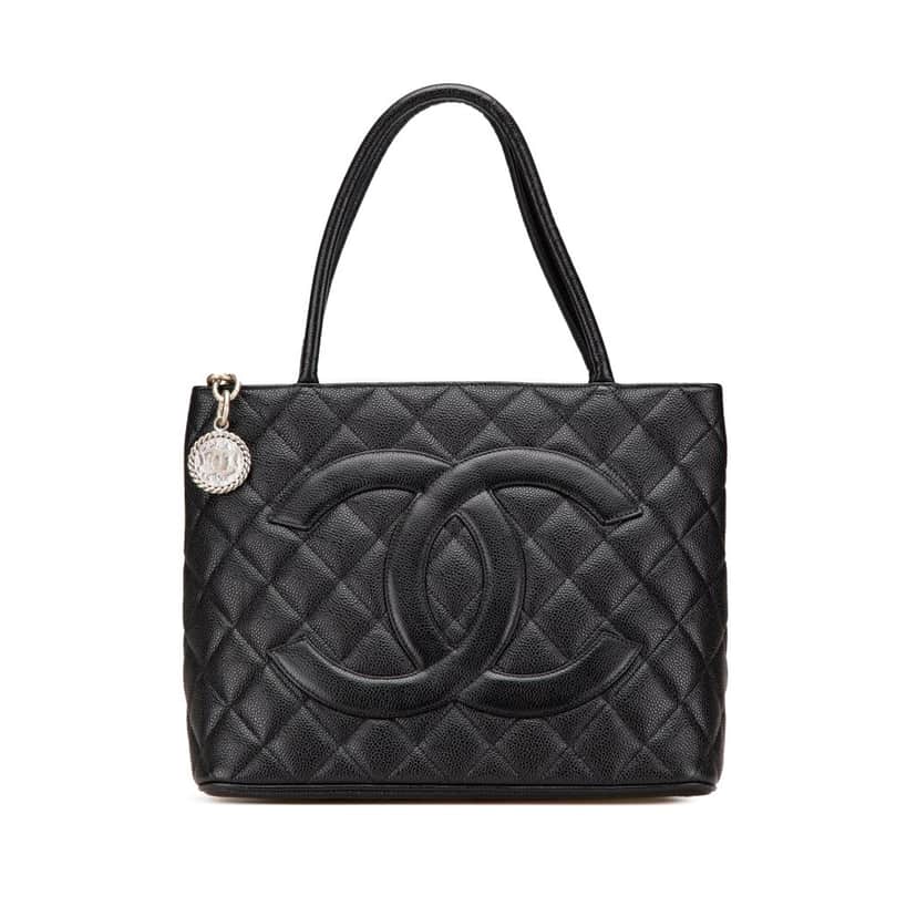 Chanel Caviar Medallion Tote Black Leather Good condition - Front View