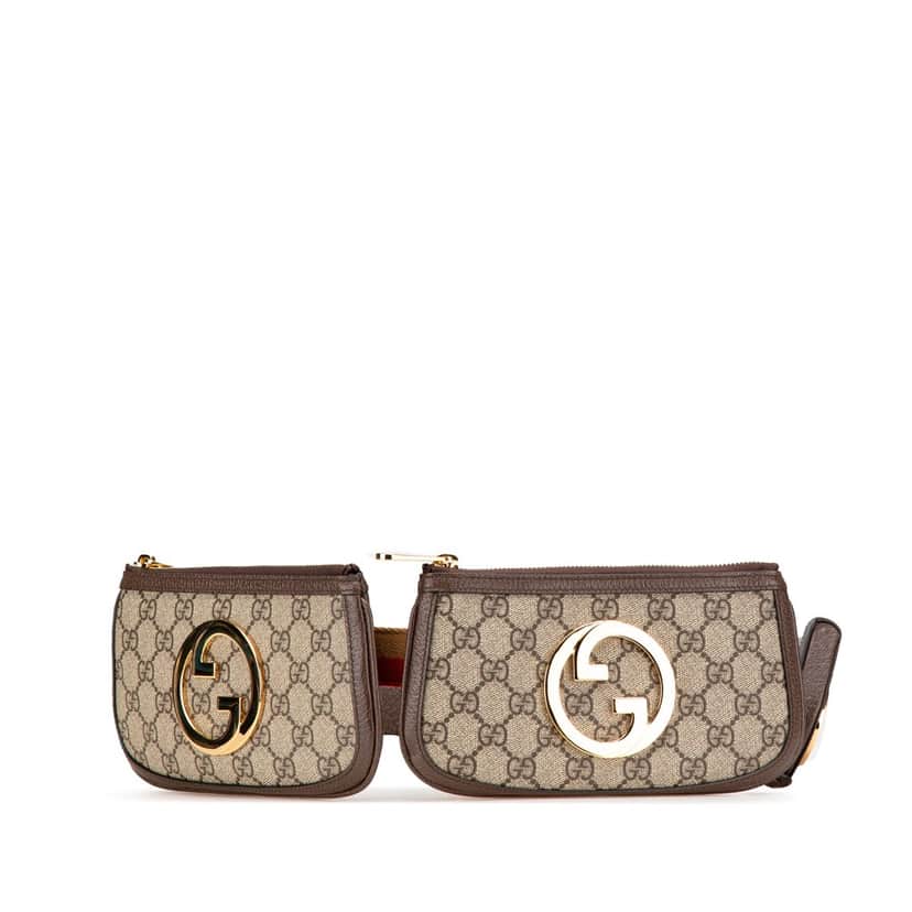 Gucci Mini GG Supreme Blondie Belt Bag Brown Canvas Good condition - Front View
