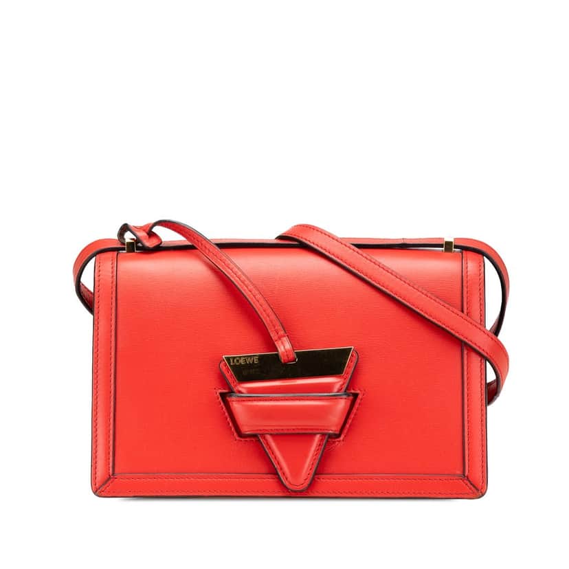 Loewe Medium Leather Barcelona Crossbody Red Leather Good condition - Front View