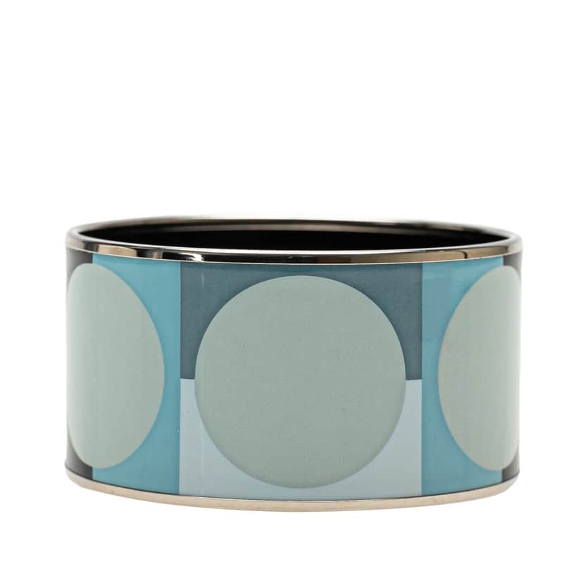 Hermès Extra Wide Enamel Bangle Blue Good condition - Front View
