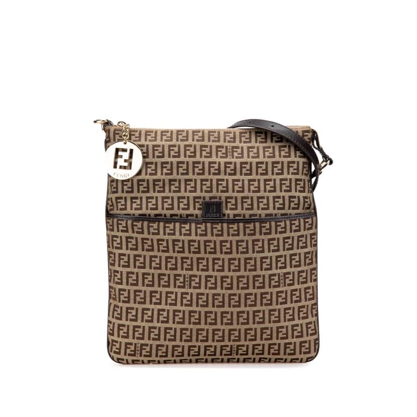 Fendi Zucchino Canvas Crossbody Brown Canvas Very good condition - Front View