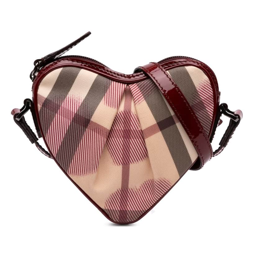 Burberry Nova Check Canvas Heart Crossbody Brown Canvas Good condition - Front View