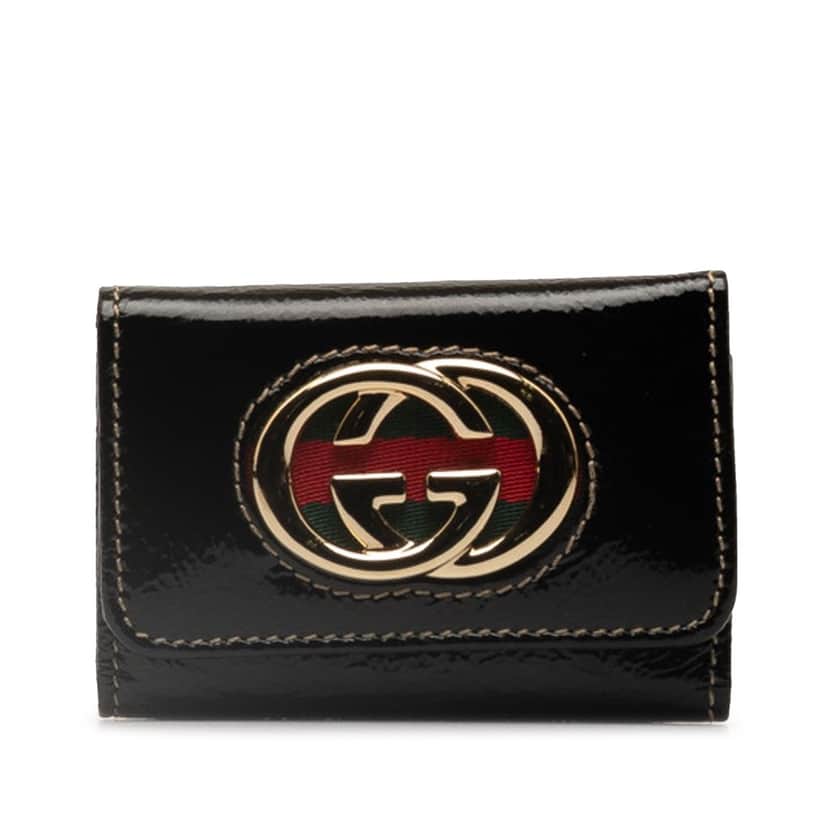 Gucci Britt Leather Key Holder Black Leather Good condition - Front View