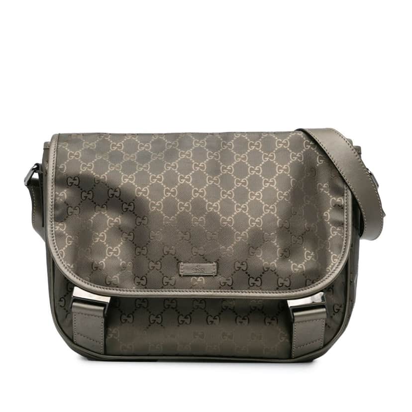 Gucci GG Imprime Crossbody Silver Canvas Good condition - Front View