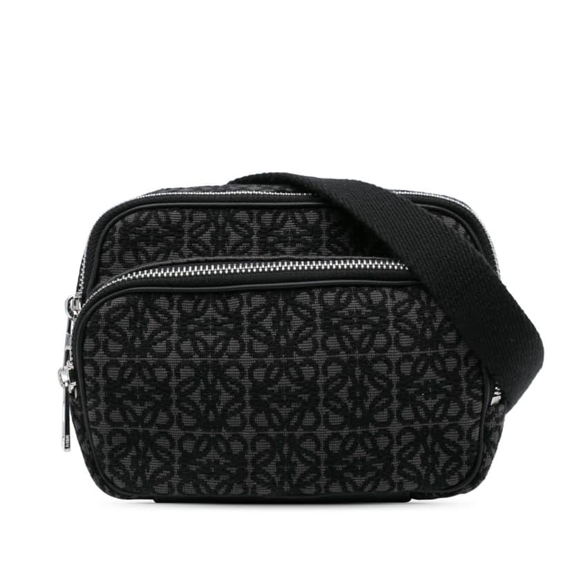 Loewe Mini Anagram Canvas Camera Bag Black Canvas Good condition - Front View