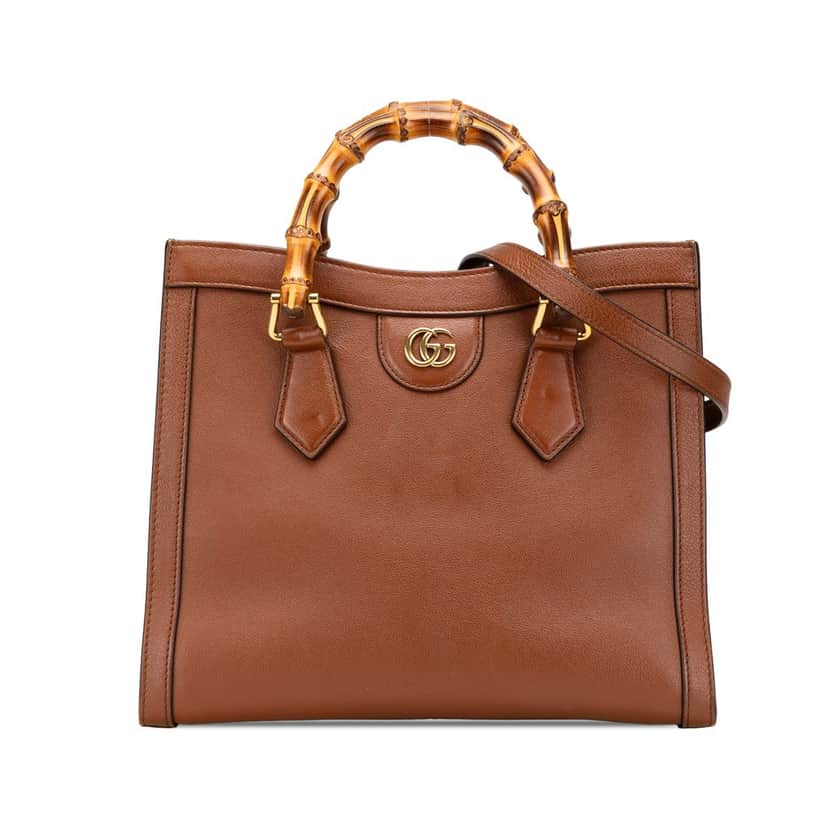 Gucci Small Leather Bamboo Diana Satchel Brown Leather Good condition - Front View