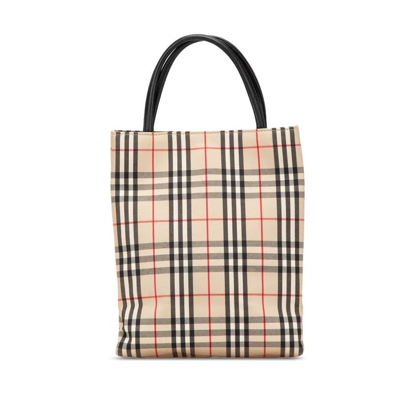 Burberry House Check Canvas Handbag Brown Canvas Good condition - Front View