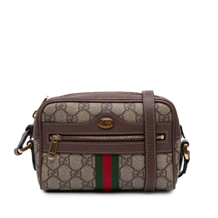 Gucci Mini GG Supreme Ophidia Crossbody Brown Canvas Good condition - Front View