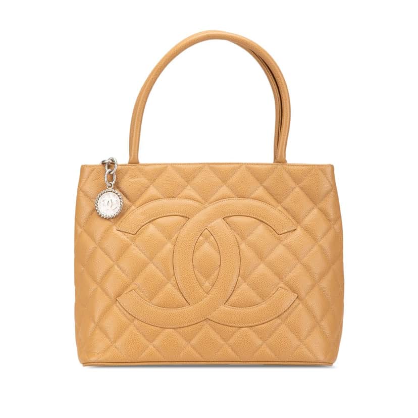 Chanel Caviar Medallion Tote Brown Leather Good condition - Front View