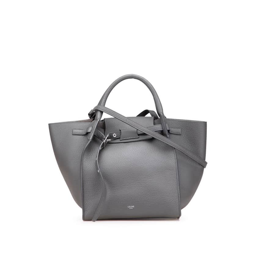 Celine Small Grained Calfskin Big Bag Grey Leather Good condition - Front View