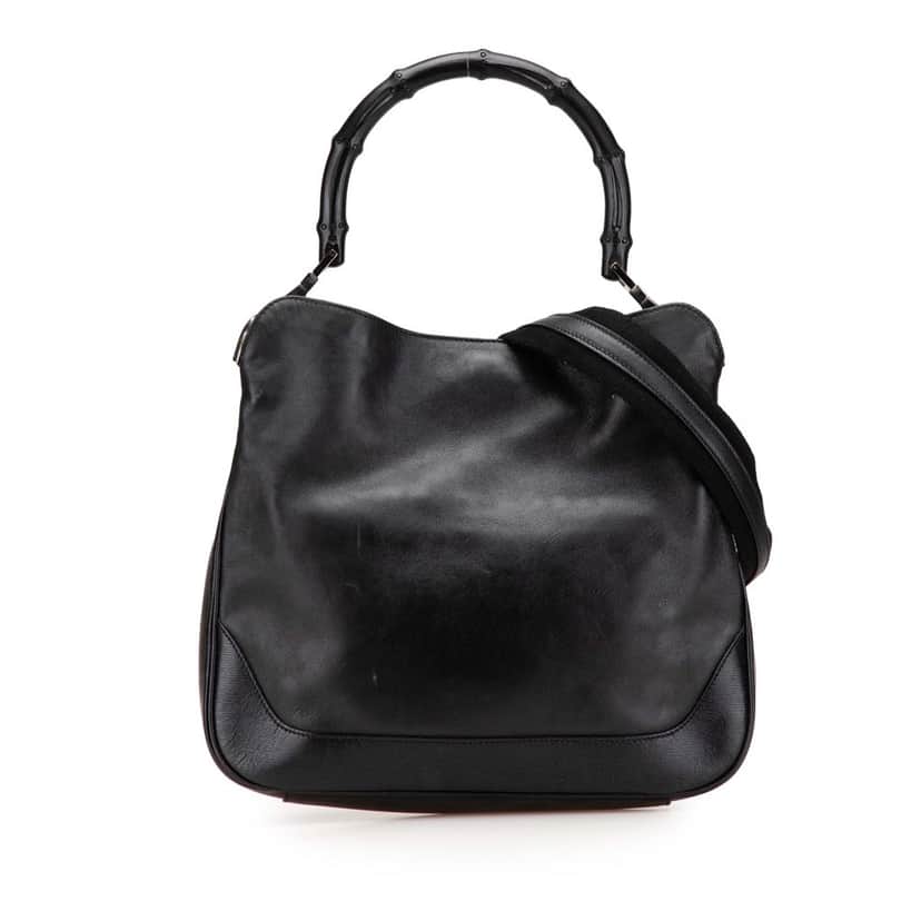 Gucci Leather Bamboo Satchel Black Leather Good condition - Front View