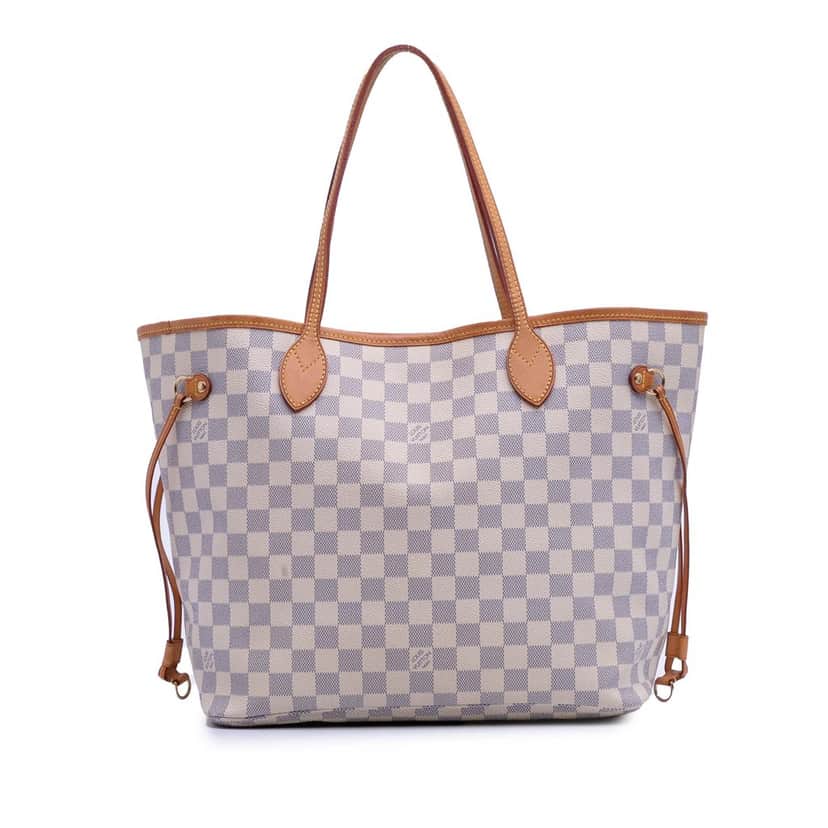 Louis Vuitton Damier Azur Neverfull MM White Canvas Good condition - Front View