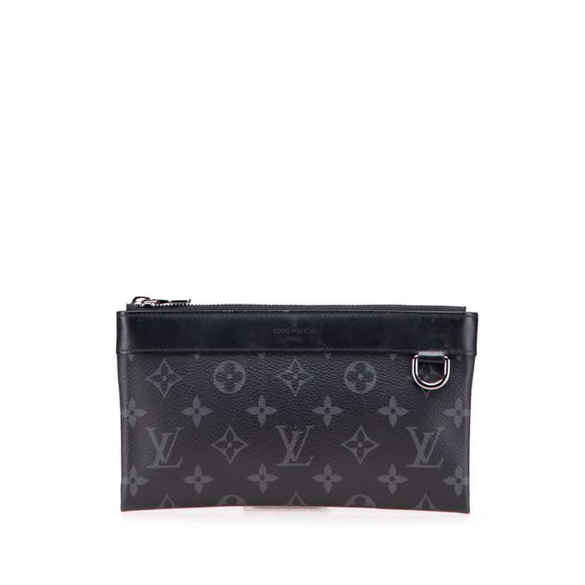Louis Vuitton Monogram Eclipse Discovery Pochette PM Black Canvas Good condition - Front View
