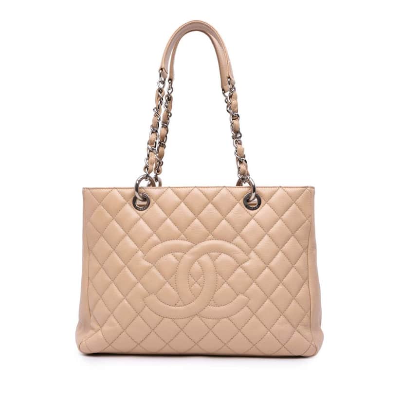 Chanel Caviar Grand Shopping Tote Brown Leather Good condition - Front View