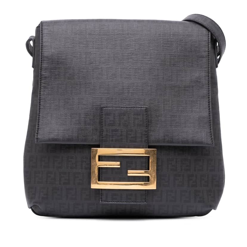 Fendi Zucchino Spalmati Crossbody Black Canvas Good condition - Front View
