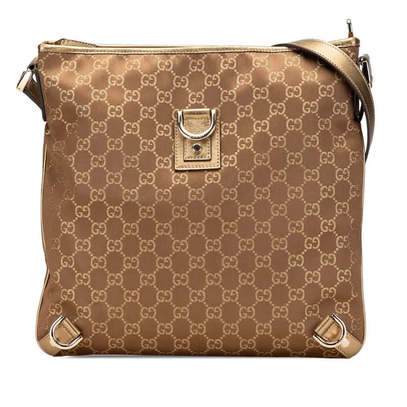 Gucci GG Satin Abbey D Ring Crossbody Brown Satin Good condition - Front View