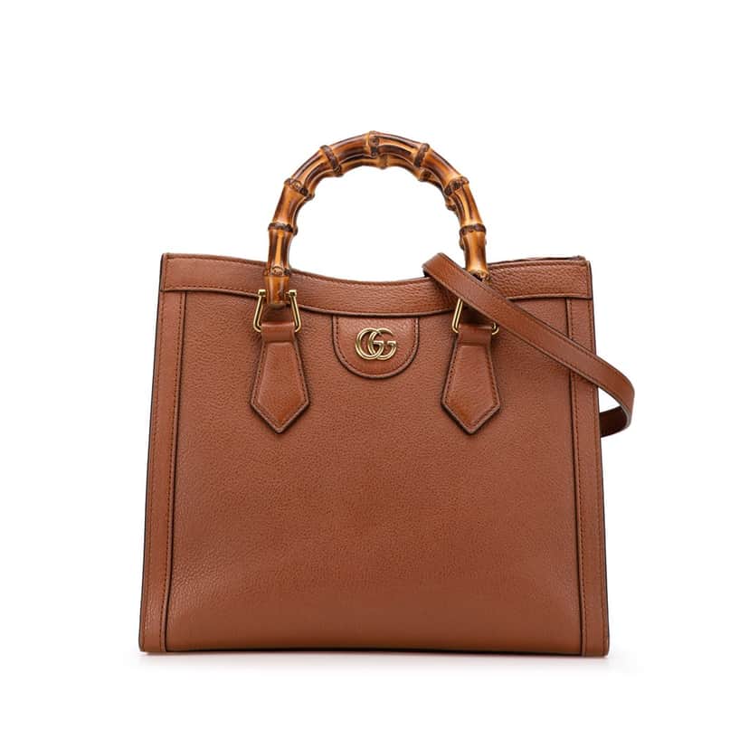 Gucci Small Leather Bamboo Diana Satchel Brown Leather Good condition - Front View