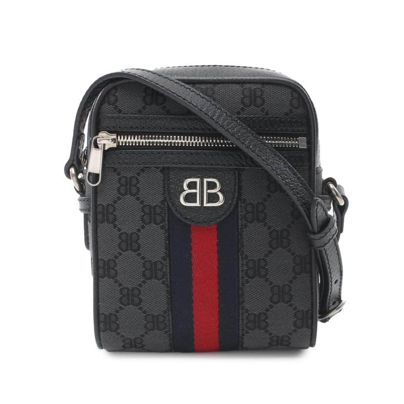 Balenciaga The Hacker Project Mini BB Supreme Web Ophidia Crossbody Black Canvas Good condition - Front View