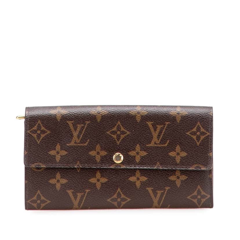 Louis Vuitton Monogram Sarah Long Wallet Brown Canvas Good condition - Front View