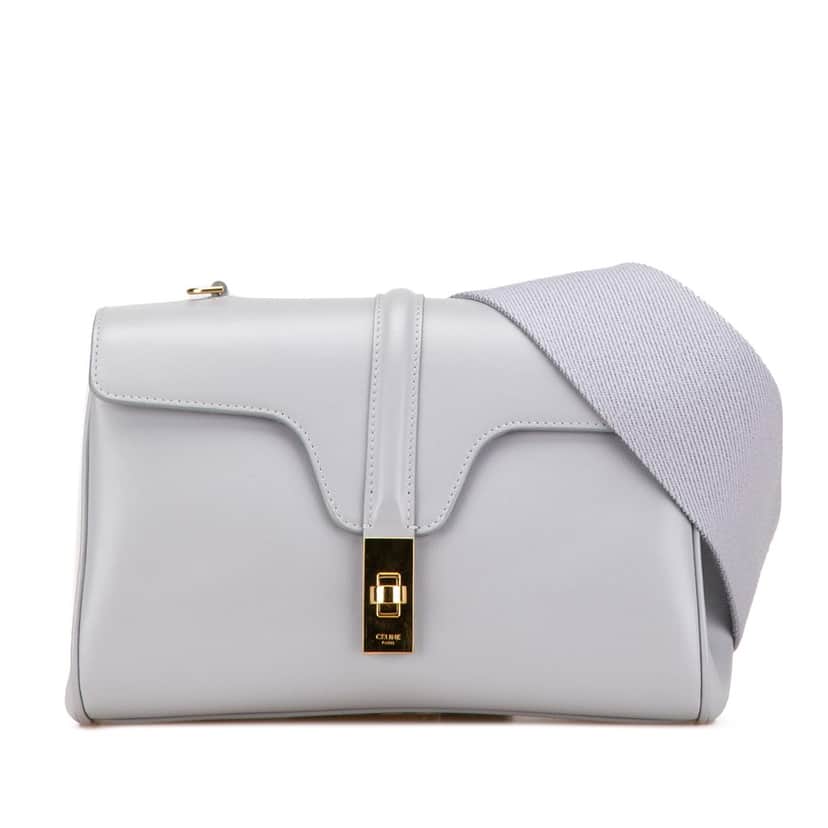Celine Teen Smooth Calfskin Soft 16 Crossbody Grey Leather Good condition - Front View